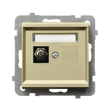 Gniazdo ekwipotencjalne pojedyncze seria SONATA kolor Szampański złoty symbol GPE-1R/m/39
