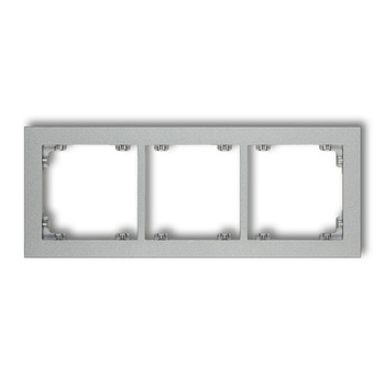 Ramka uniwersalna potrójna z tworzywa Karlik seria DECO 7DR-3 kolor srebrny metalik