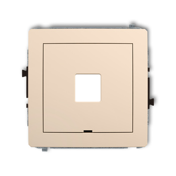 Mechanizm gniazda multimedialnego pojedynczego bez modułu, bez pola opisowego standard Keystone Karlik seria DECO 1DGMBO-1P kolor beżowy