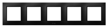Ramka pięciokrotna do łączników IP-44 seria ARIA kolor Czarny metalik symbol RH-5U/33