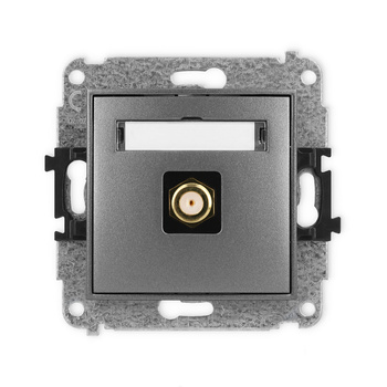 Mechanizm gniazda antenowego pojedynczego typu F SAT pozłacany Karlik seria ICON 11IGF-1.1 kolor grafitowy