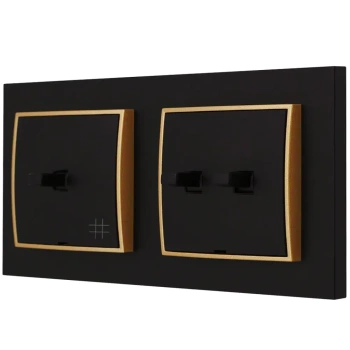 Włącznik światła podwójny i krzyżowy usa kolor czarny mat/złoty