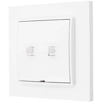 Włącznik podwójny w stylu USA ramka kwadratowa seria Mini kolor biały mat