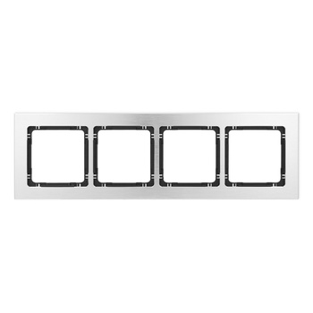 Ramka uniwersalna poczwórna - aluminium szczotkowane ramka: srebrna; spód: czarny Karlik seria DECO 7-12-DRA-4 kolor srebrny