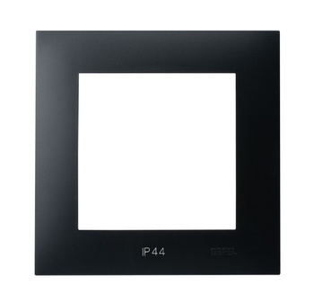 Ramka pojedyncza do łączników IP-44 seria SZAFIR kolor Czarny metalik symbol RH-1Z/33