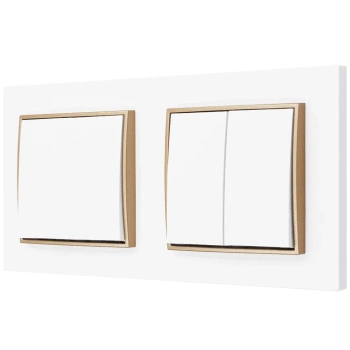 Włącznik światła pojedynczy i podwójny kolor biały/złoty