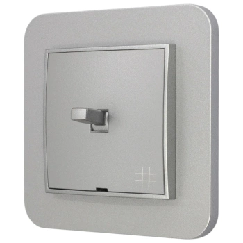 Włącznik krzyżowy w stylu USA ramka zaokrąglona seria Mini kolor srebrny