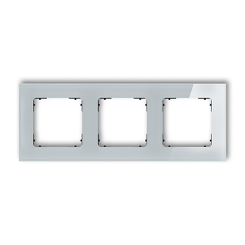 Ramka uniwersalna potrójna kwadratowa - efekt szkła ramka: szara spód: czarny Karlik seria ICON 15-12-IRSK-3 kolor szary