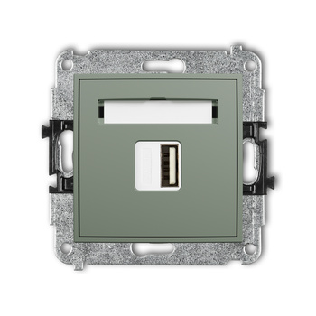 Mechanizm ładowarki USB pojedynczej USB A, 5W max., 5V, 1A Karlik seria MINI 61MCUSB-1 kolor szałwiowy