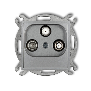 Mechanizm gniazda abonenckiego 2 wyjścia SAT + TV Karlik seria ICON 7IGSN kolor srebrny metalik