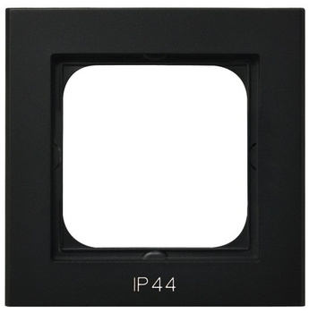 Ramka pojedyncza do łączników IP-44 seria SONATA kolor Czarny metalik symbol RH-1R/33