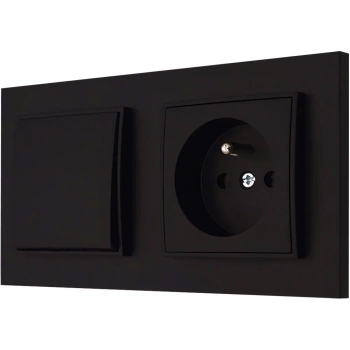 Włącznik i gniazdko bezpieczne dla dzieci kolor czarny mat 5