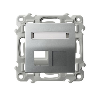 Obudowa gniazda pojedynczego typu Keystone skośna seria SZAFIR kolor Srebro symbol GPK-1ZS/p/18
