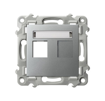 Obudowa gniazda pojedynczego typu Keystone prosta seria SZAFIR kolor Srebro symbol GPK-1Z/p/18
