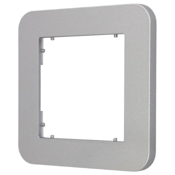 Ramka uniwersalna pojedyncza zaokrąglona z tworzywa Karlik seria MINI 7MRTZ-1 kolor srebrny metalik