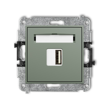 Mechanizm ładowarki USB pojedynczej USB A, 10W max., 5V, 2A Karlik seria MINI 61MCUSB-3 kolor szałwiowy