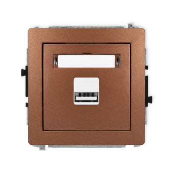 Mechanizm ładowarki USB pojedynczej USB A, 5W max., 5V, 1A Karlik seria DECO 9DCUSB-1 kolor brązowy metalik