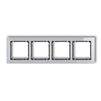 Ramka uniwersalna poczwórna - efekt szkła ramka: szara; spód: grafitowy Karlik seria DECO 15-11-DRS-4 kolor szary