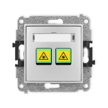 Mechanizm gniazda światłowodowego/optycznego podwójnego Karlik seria MINI 7MGOP-2 kolor srebrny metalik