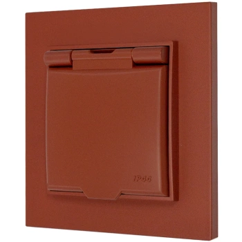 Gniazdo hermetyczne z ramką kwadratową seria MINI kolor terakota