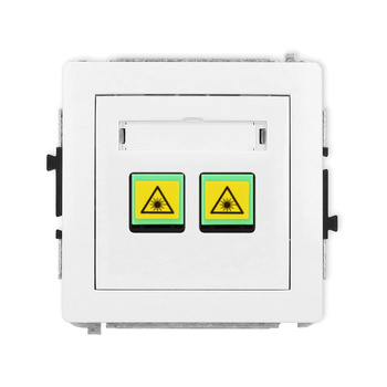 Mechanizm gniazda światłowodowego/optycznego podwójnego Karlik seria DECO 25DGOP-2 kolor biały mat