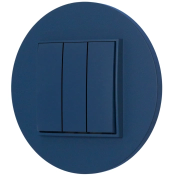 Włącznik potrójny z ramką okrągłą seria MINI kolor navy blue