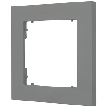 Ramka uniwersalna pojedyncza kwadratowa z tworzywa Karlik seria MINI 27MR-1 kolor szary mat