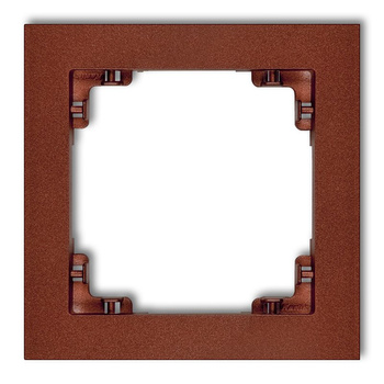 Ramka uniwersalna pojedyncza z tworzywa Karlik seria DECO 9DR-1 kolor brązowy metalik