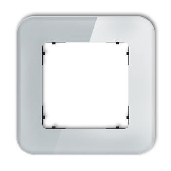 Ramka uniwersalna pojedyncza zaokrąglona - efekt szkła ramka: szara spód: czarny Karlik seria ICON 15-12-IRSZ-1 kolor szary