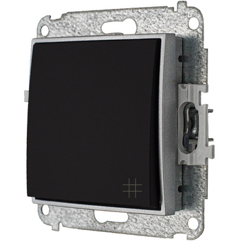 Włącznik krzyżowy bez ramki karlik mini kolor czarny mat/srebrny