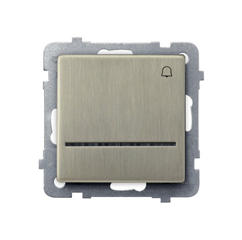 Łącznik zwierny "dzwonek" z podświetleniem niebieskim seria SONATA NOWE SREBRO kolor Nowe srebro symbol ŁP-6RMS/m/44