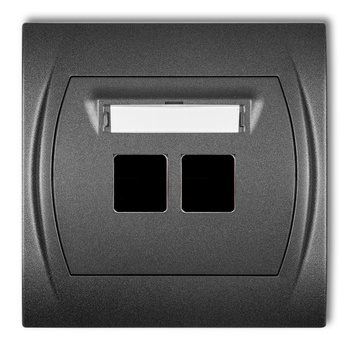 Gniazdo multimedialne podwójne bez modułu standard Keystone Karlik seria LOGO 11LGM-2P kolor grafitowy