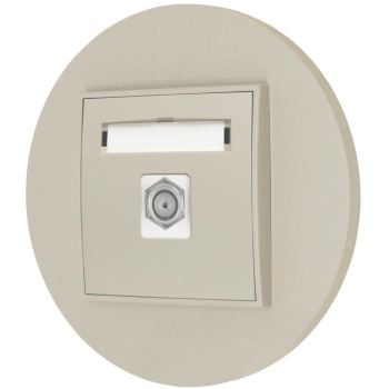 Gniazdo antenowe 1x z ramką okrągłą seria MINI kolor taupe