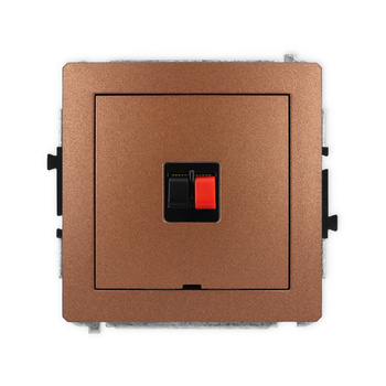 Mechanizm gniazda głośnikowego pojedynczego, bez pola opisowego Karlik seria DECO 9DGGBO-1 kolor brązowy metalik