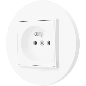 Gniazdo pojedyncze z ramką okrągłą seria MINI kolor biały