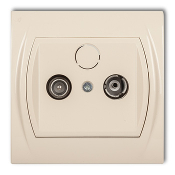 Gniazdo abonenckie RTV końcowe 2dB Karlik seria LOGO 1LG2K kolor beżowy