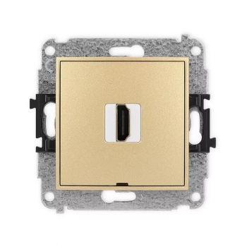 Mechanizm gniazda pojedynczego HDMI 2.0, 4K, bez pola opisowego Karlik seria ICON 29IHDMIBO-3 kolor złoty