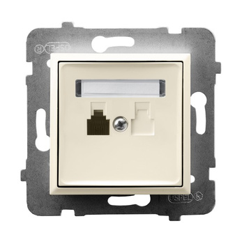 Gniazdo telefoniczne pojedyncze seria ARIA kolor Ecru symbol GPT-1U/m/27