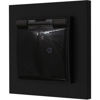 Gniazdo hermetyczne z ramką karlik mini kolor czarny mat