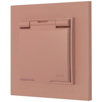 Gniazdo hermetyczne z ramką kwadratową seria MINI kolor łososiowy