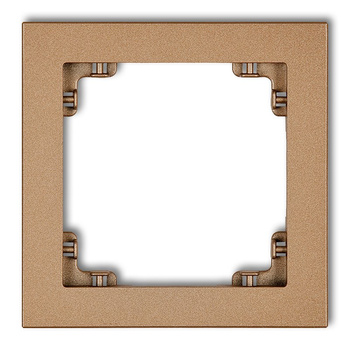 Ramka uniwersalna pojedyncza z tworzywa Karlik seria DECO 8DR-1 kolor złoty metalik