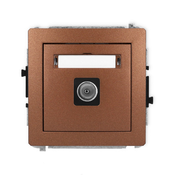 Mechanizm gniazda antenowego pojedynczego TV Karlik seria DECO 9DGTV-1 kolor brązowy metalik