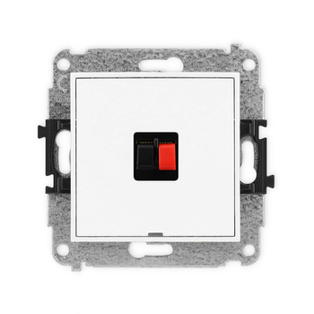 Mechanizm gniazda głośnikowego pojedynczego, bez pola opisowego Karlik seria ICON 25IGGBO-1 kolor biały mat