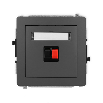 Mechanizm gniazda głośnikowego pojedynczego Karlik seria DECO 28DGG-1 kolor grafitowy mat