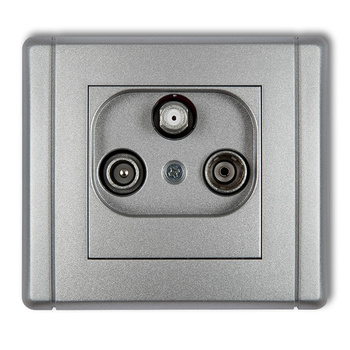 Gniazdo abonenckie RTV-SAT przelotowe 10dB Karlik seria FLEXI 7FGSP kolor srebrny metalik