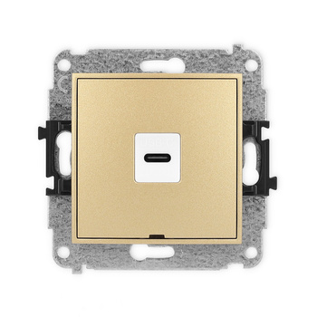 Mechanizm gniazda pojedynczego 1xUSB C-C, bez pola opisowego Karlik seria ICON 29IGUSBBO-7 kolor złoty