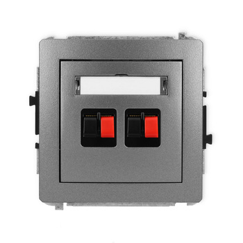 Mechanizm gniazda głośnikowego podwójnego Karlik seria DECO 11DGG-2 kolor grafitowy