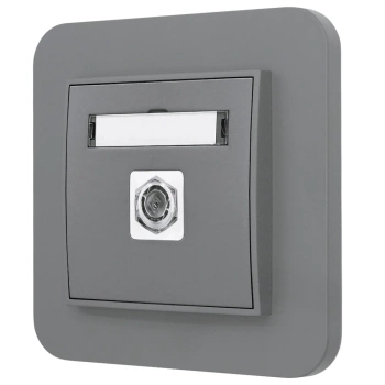 Gniazdo antenowe 1x z ramką zaokrągloną seria MINI kolor szary mat