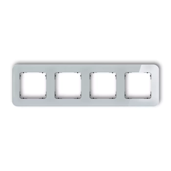 Ramka uniwersalna poczwórna zaokrąglona - efekt szkła ramka: szara; spód: czarny Karlik seria ICON 15-12-IRSZ-4 kolor szary