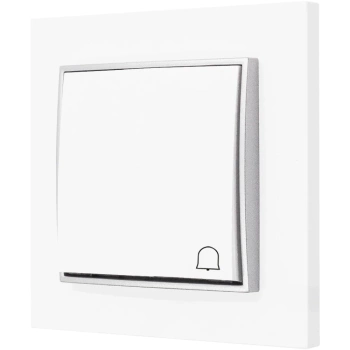 Włącznik dzwonkowy z ramką karlik mini kolor biały/srebrny